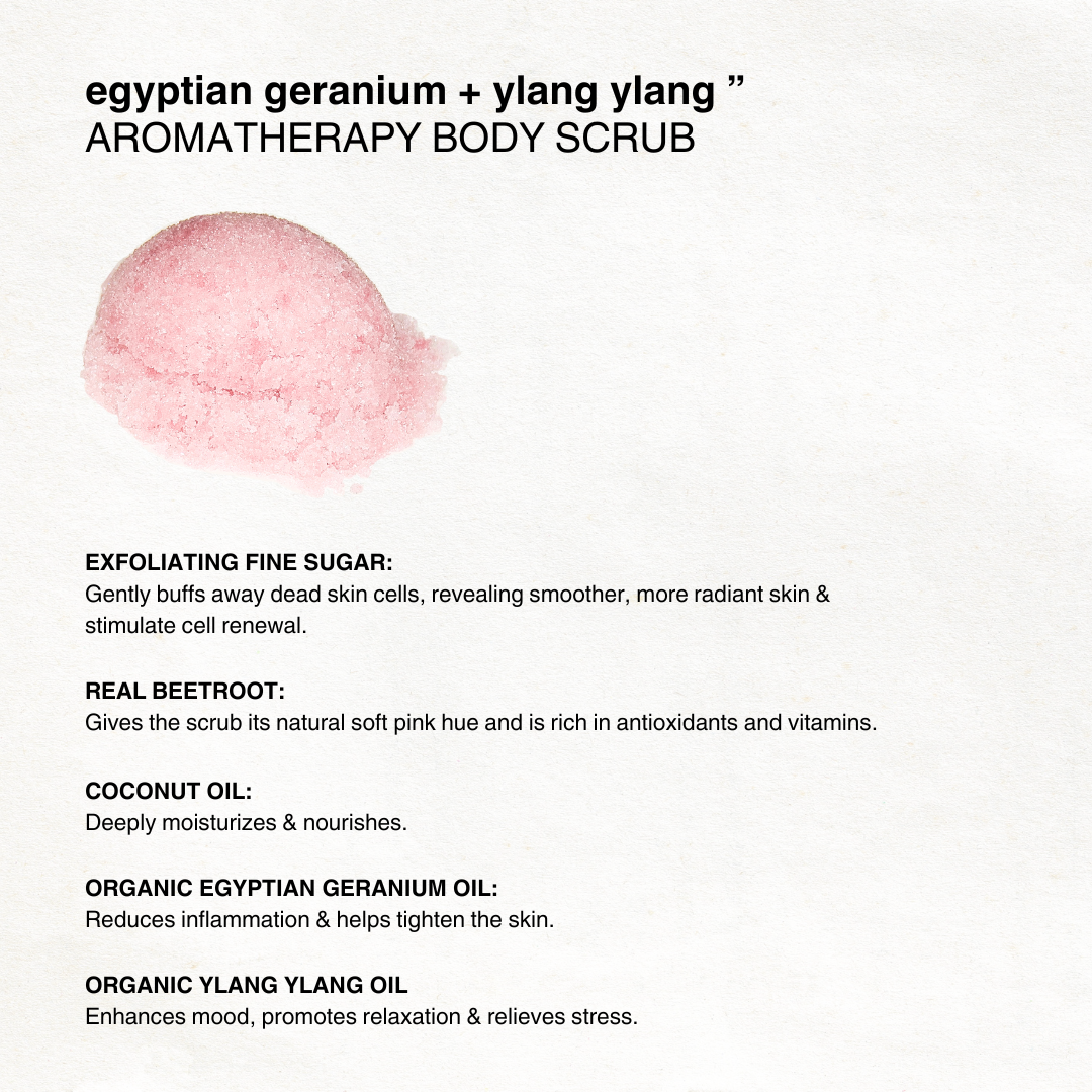 Egyptian Geranium + Ylang Ylang Body Scrub